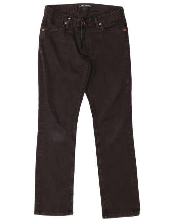 Jeans retos femininos Ralph Lauren W30 L30 algodão preto