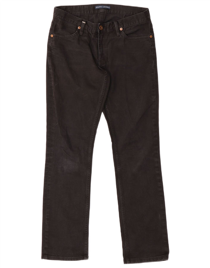 Jeans retos femininos Ralph Lauren W30 L30 algodão preto