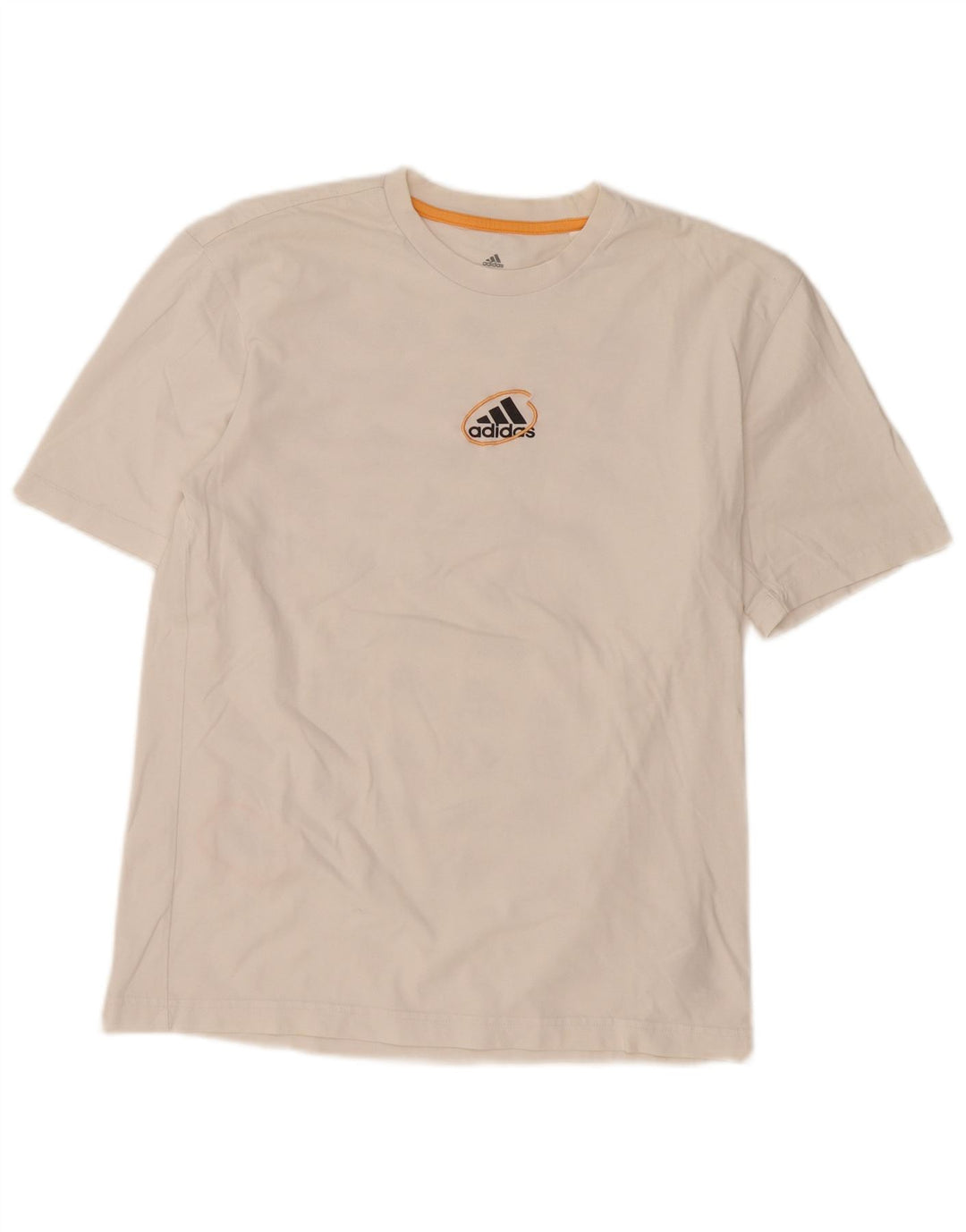 ADIDAS Mens Graphic T-Shirt Top Pequeno Algodão Branco