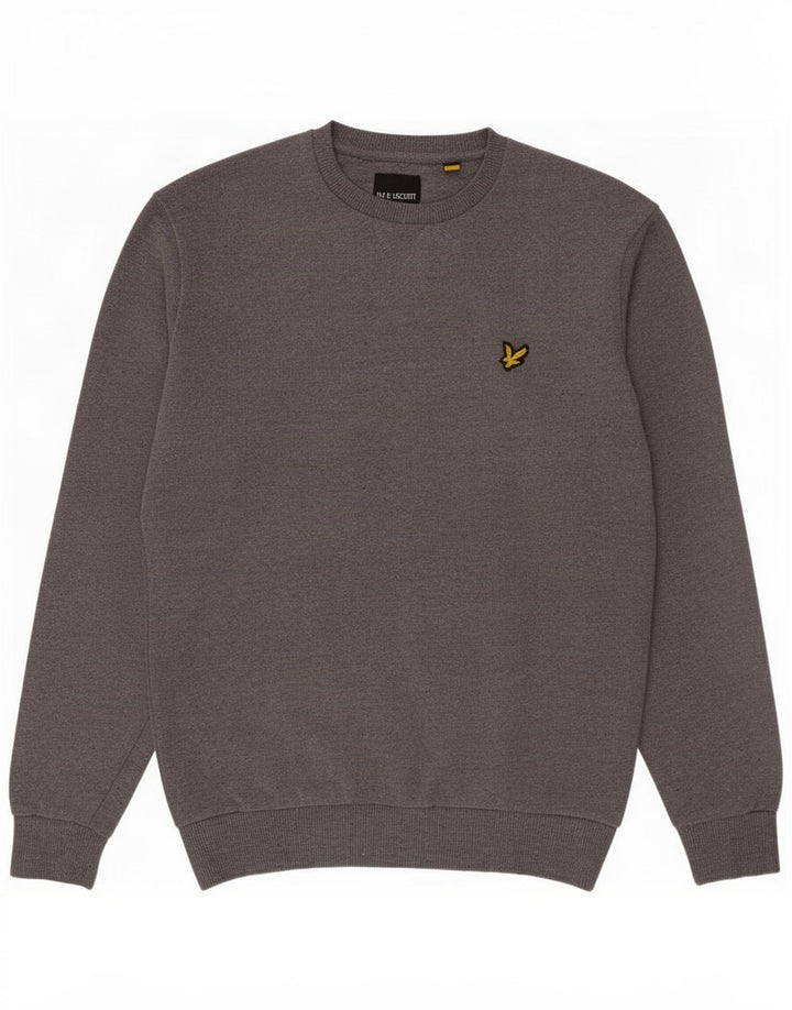 Lyle & Scott moletom masculino moletom cinza médio algodão