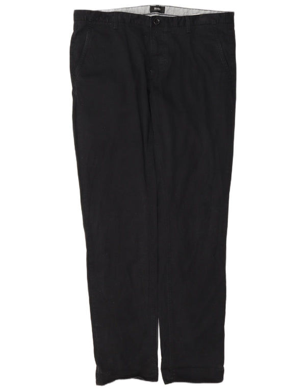 Calça Chino Masculina Hugo Boss EU 52 XL W36 L32 Algodão Azul Marinho