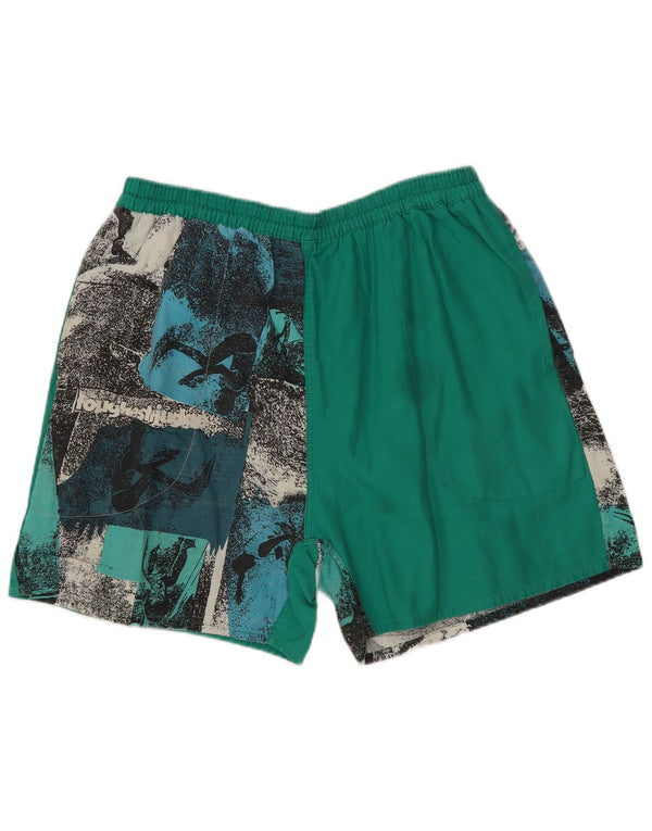Shorts de natação masculino vintage pequeno algodão colorido tie-dye
