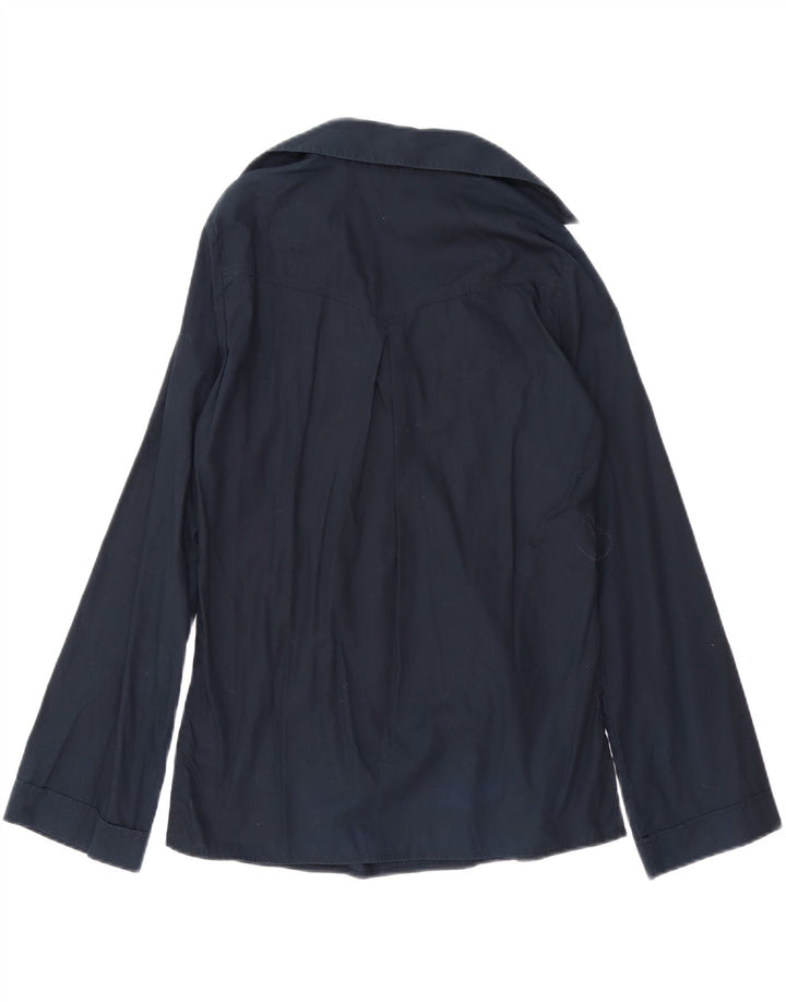BENETTON Womens Pullover Long Sleeve Shirt Blouse UK 14 Medium Navy Blue