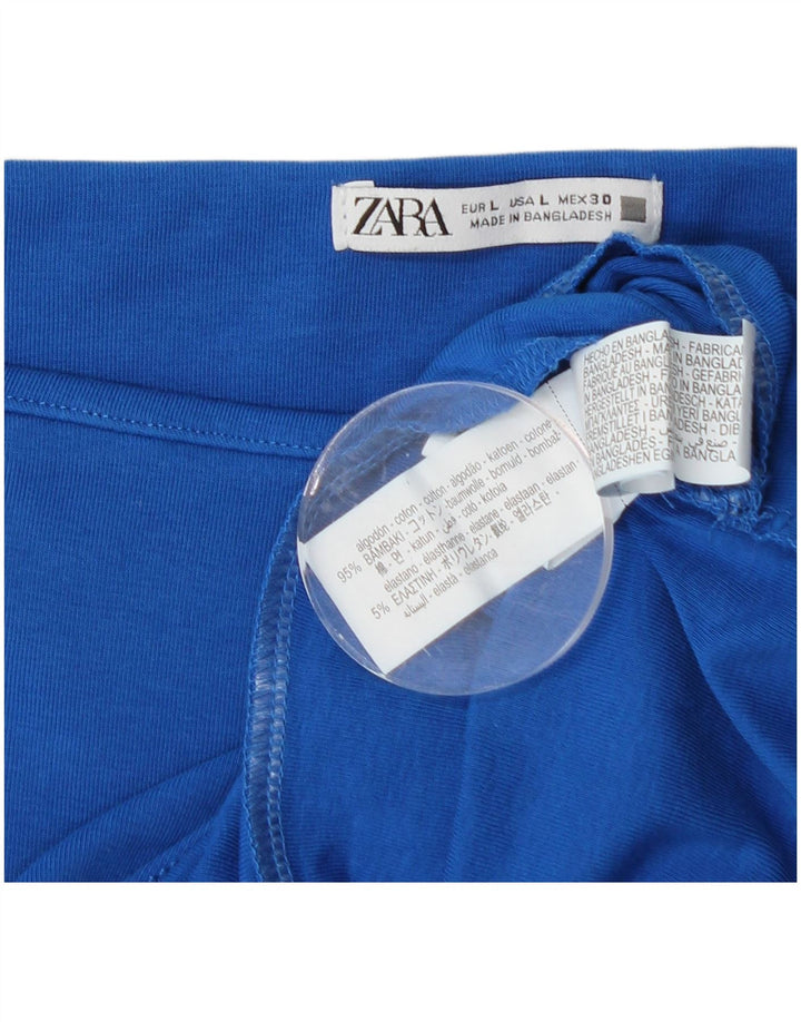 Body feminino ZARA UK 14 grande algodão azul
