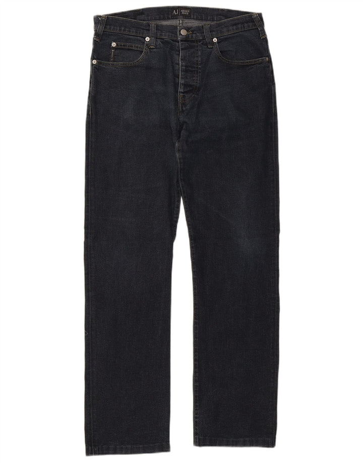 ARMANI Jeans retos femininos W32 L30 algodão azul marinho