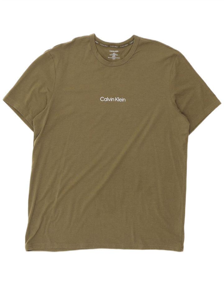 Camiseta masculina Calvin Klein grande cáqui