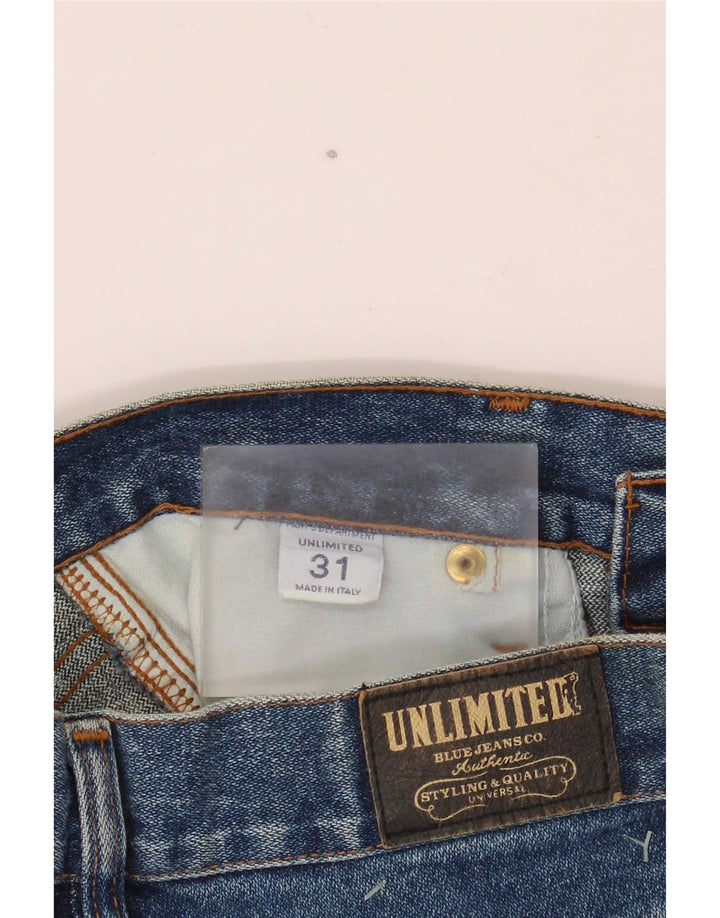 Shorts jeans feminino ilimitado W31 algodão azul médio