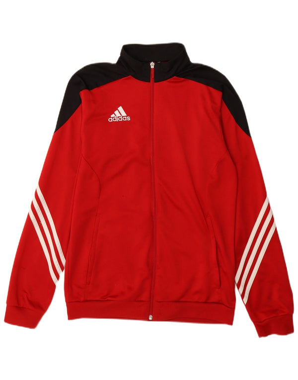 Adidas Mens Treino Top Jacket Pequeno Poliéster Colorblock Vermelho