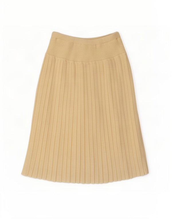 Saia plissada de malha feminina vintage IT 44 médio W26 off white poliacrílico