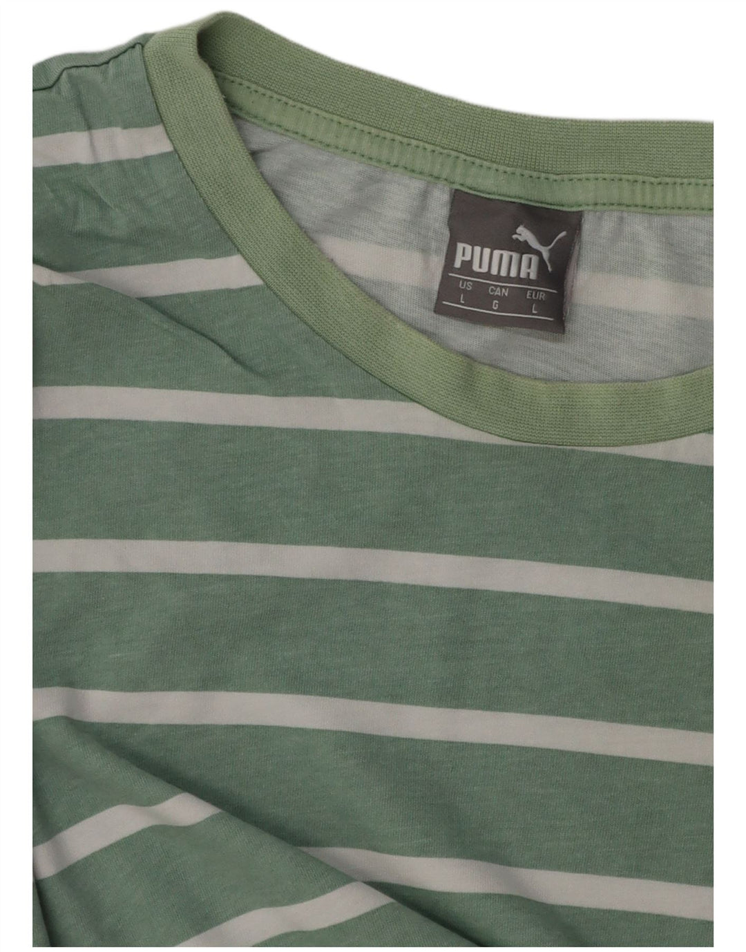 Camiseta masculina PUMA grande listrada verde
