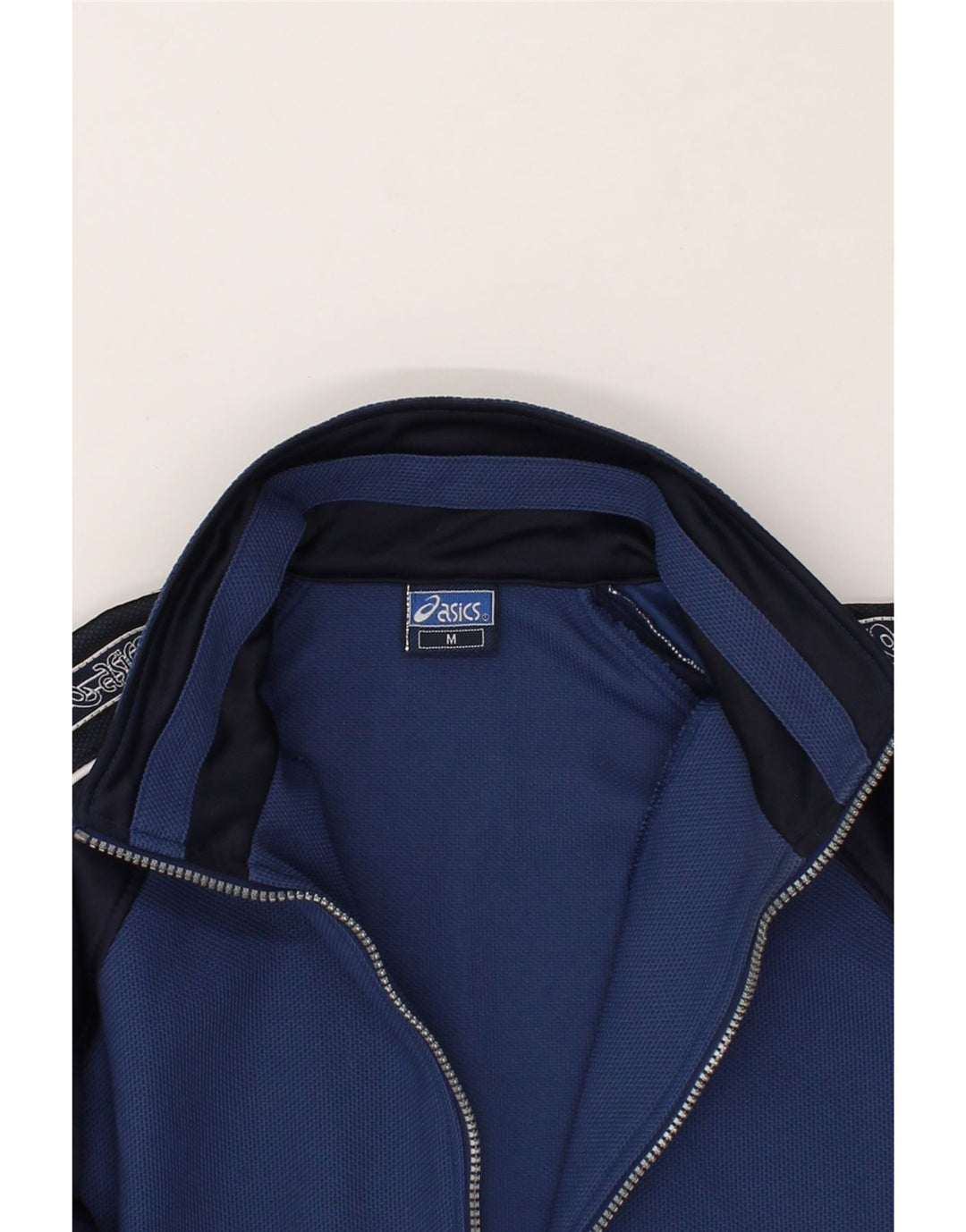 ASICS Mens Graphic Tracksuit Top Jaqueta Médio Azul Marinho Colorblock