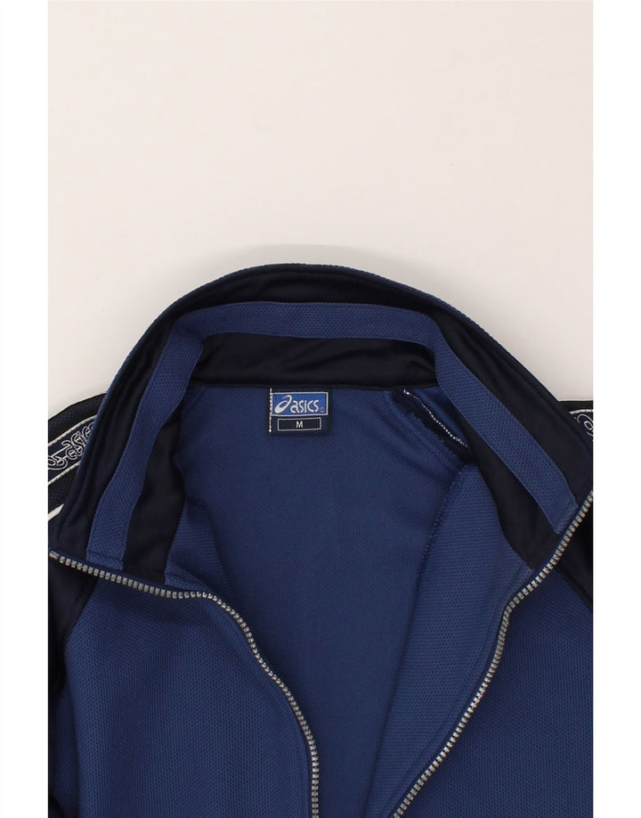 ASICS Mens Graphic Tracksuit Top Jaqueta Médio Azul Marinho Colorblock