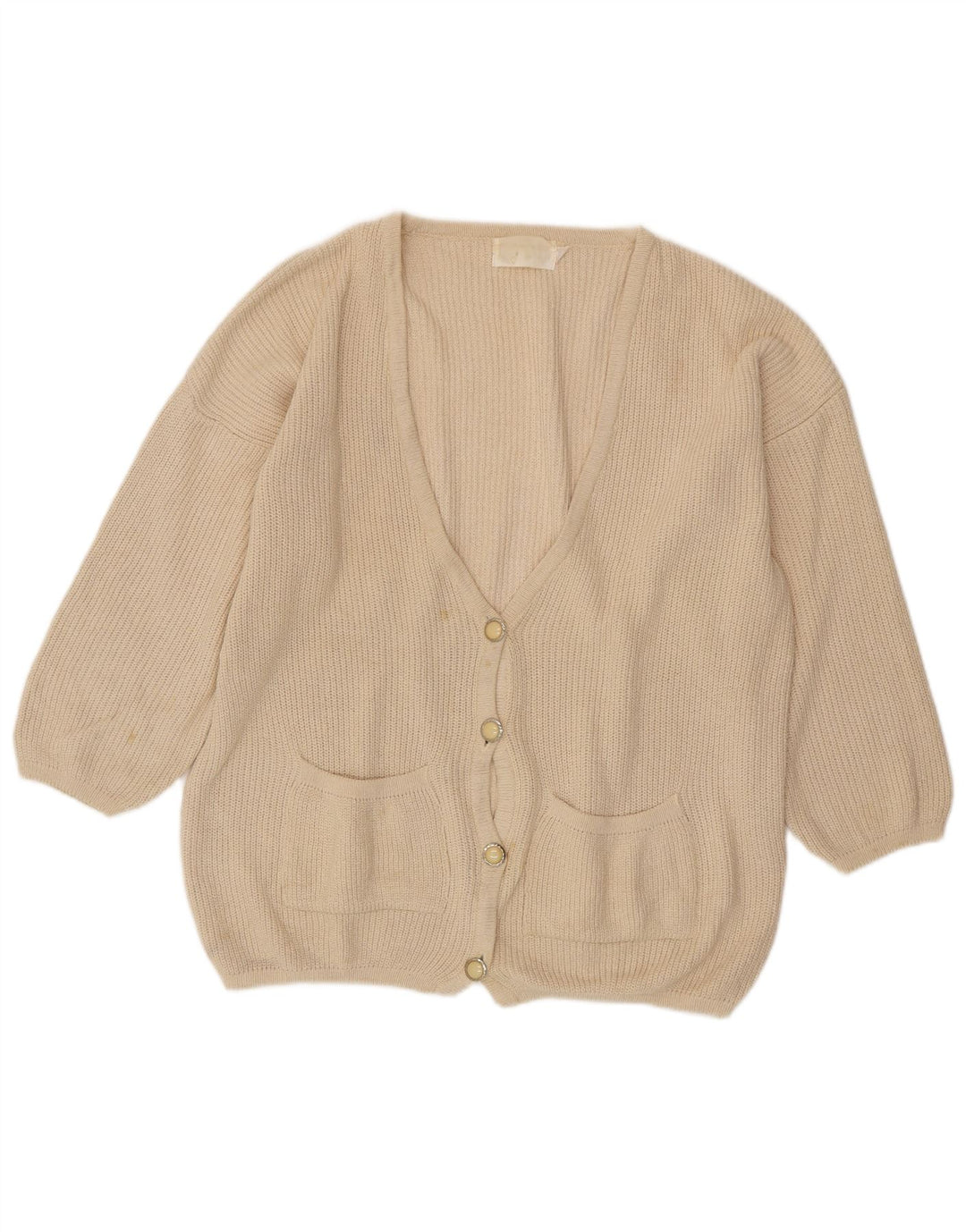 Suéter cardigã feminino VINTAGE oversized EU 46/48 XL off white