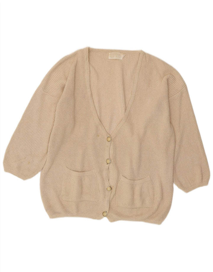 Suéter cardigã feminino VINTAGE oversized EU 46/48 XL off white