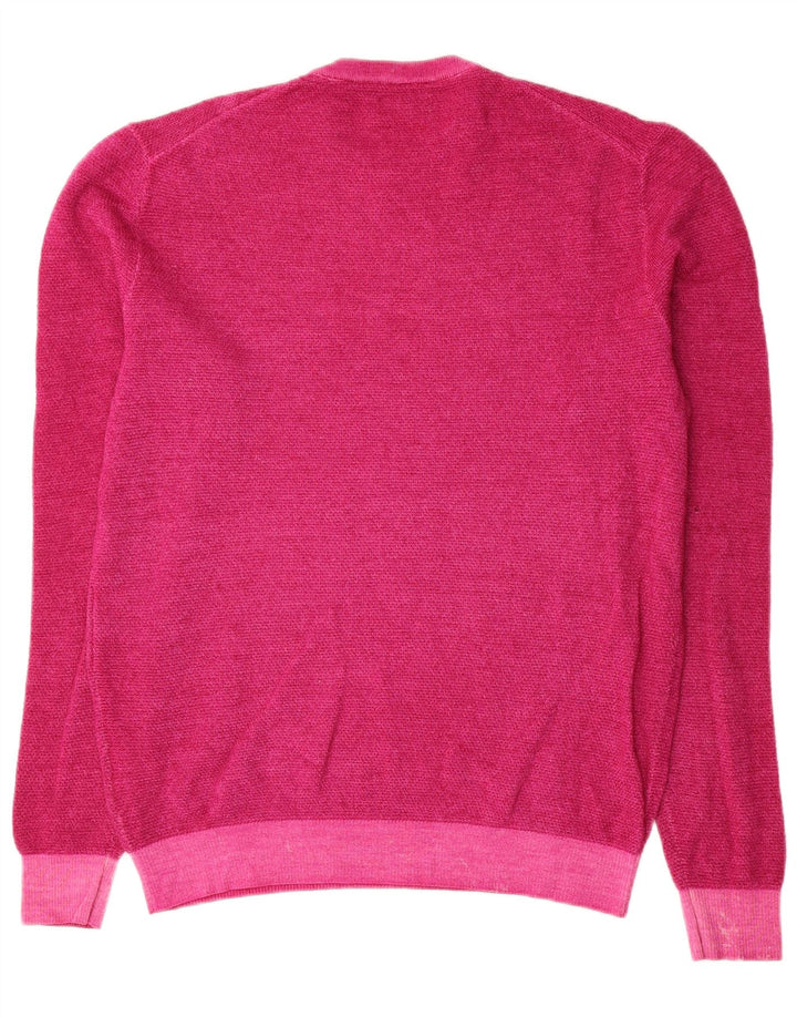 Suéter masculino Sun68 com gola redonda, grande lã rosa