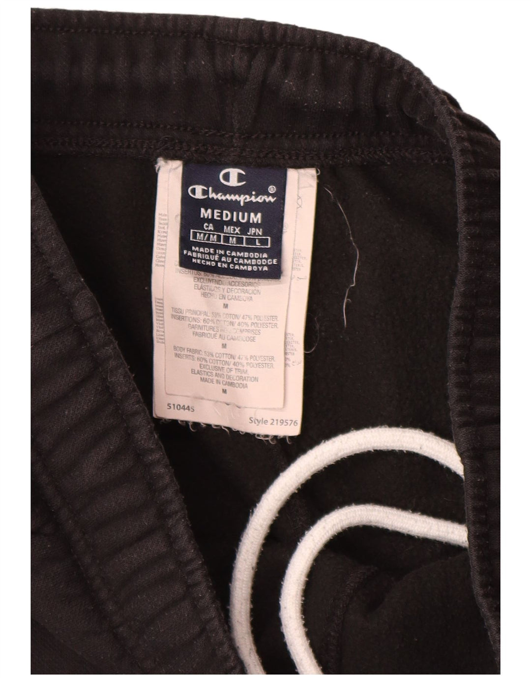 Shorts esportivos masculinos Champion médio algodão preto