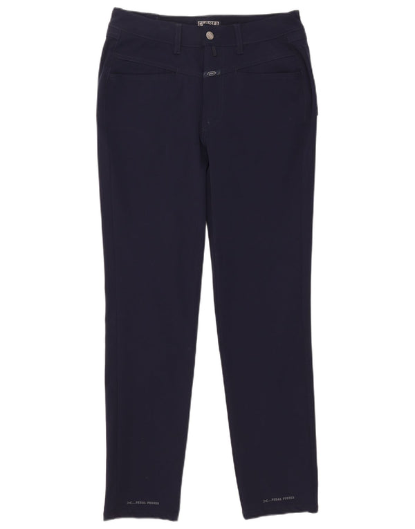 Calça Casual Slim Masculina Fechada W30 L30 Poliamida Azul Marinho