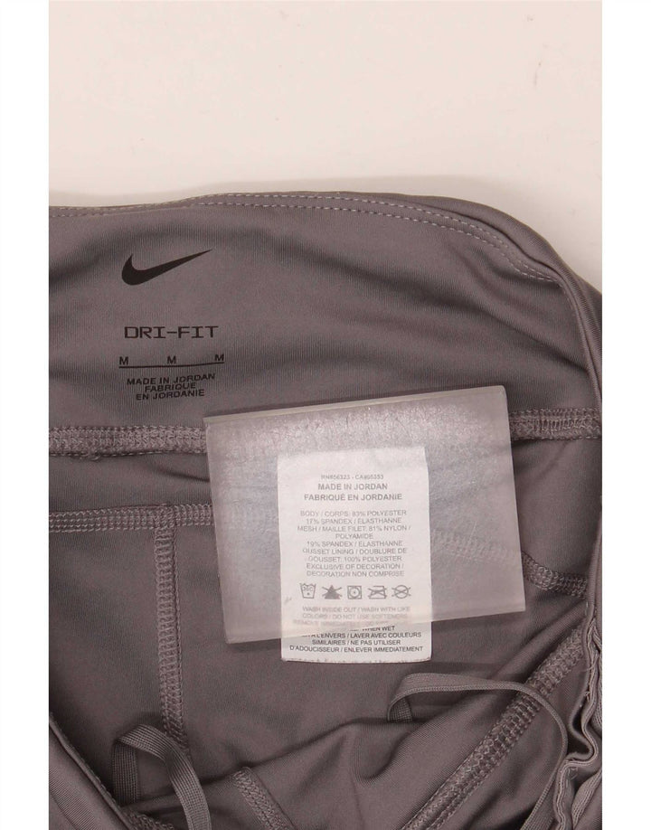 Leggings Nike Dri Fit Crop Feminino UK 12 Poliéster Cinza Médio