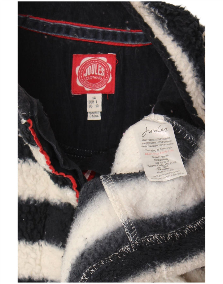 Jumper de lã grande Joules feminino Reino Unido 14 grande poliéster listrado preto