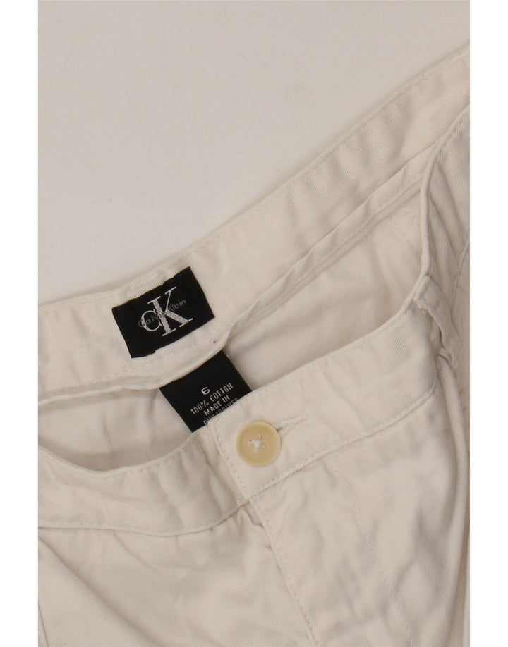 Shorts Chino feminino Calvin Klein US 6 médio W28 algodão branco