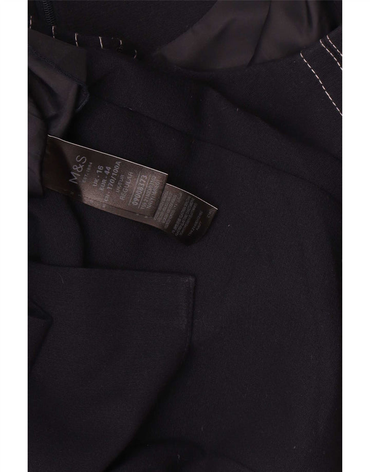 Vestido bainha feminino Marks & Spencer Reino Unido 16 grande poliéster azul marinho
