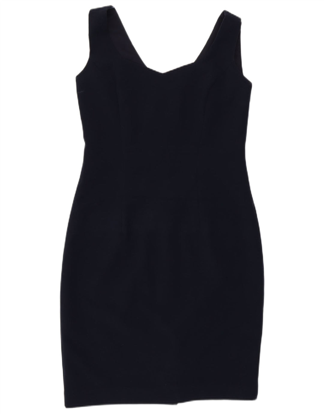Vestido bainha sem mangas feminino Phase Eight Reino Unido 12 poliéster azul marinho médio