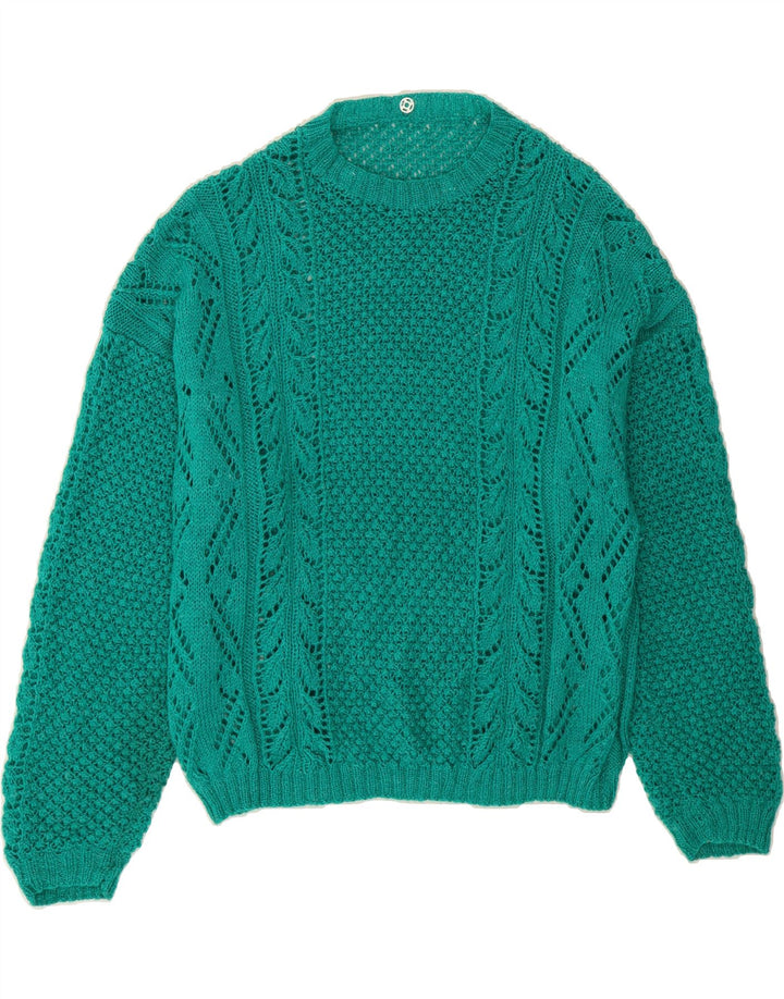 VINTAGE Womens Boat Neck Jumper Sweater UK 18 XL Green Vintage Vintage and Second-Hand Vintage from Messina Hembry 