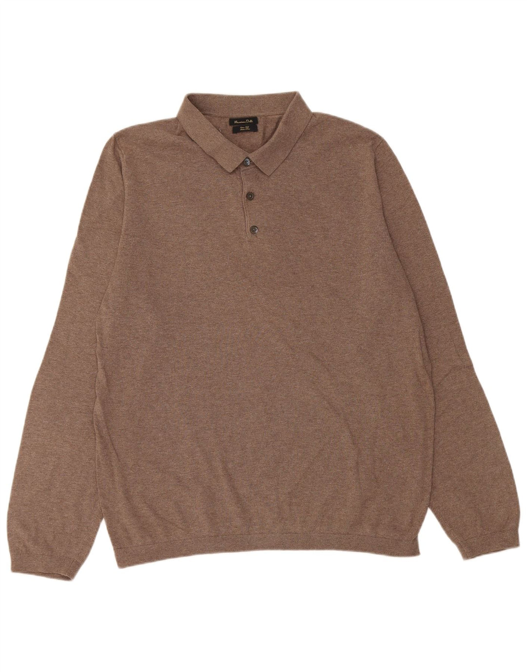 Suéter masculino Massimo Dutti com gola polo grande marrom