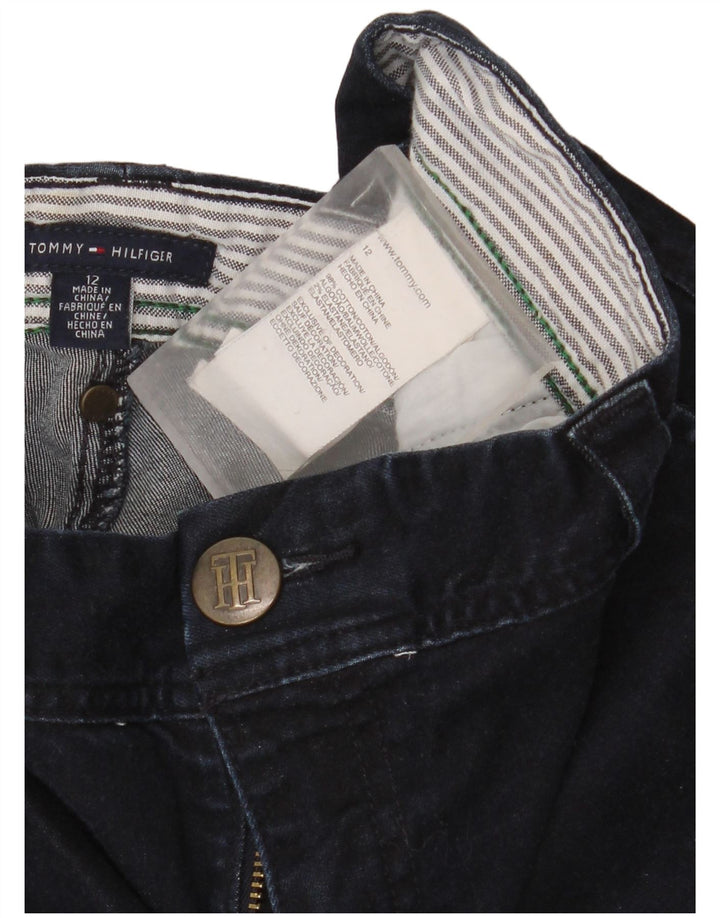 Jeans feminino Tommy Hilfiger Cargo Slim US 12 grande W34 L30 azul marinho algodão