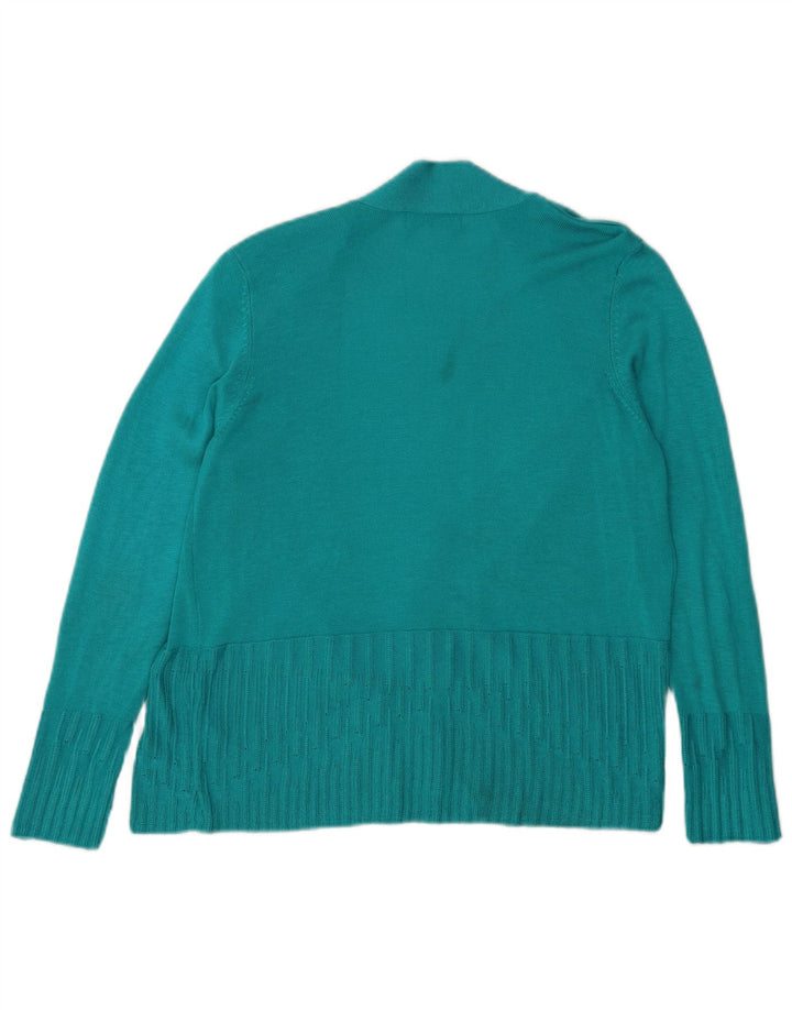 Suéter feminino Marks & Spencer Per Una Open Cardigan Reino Unido 14 grande turquesa