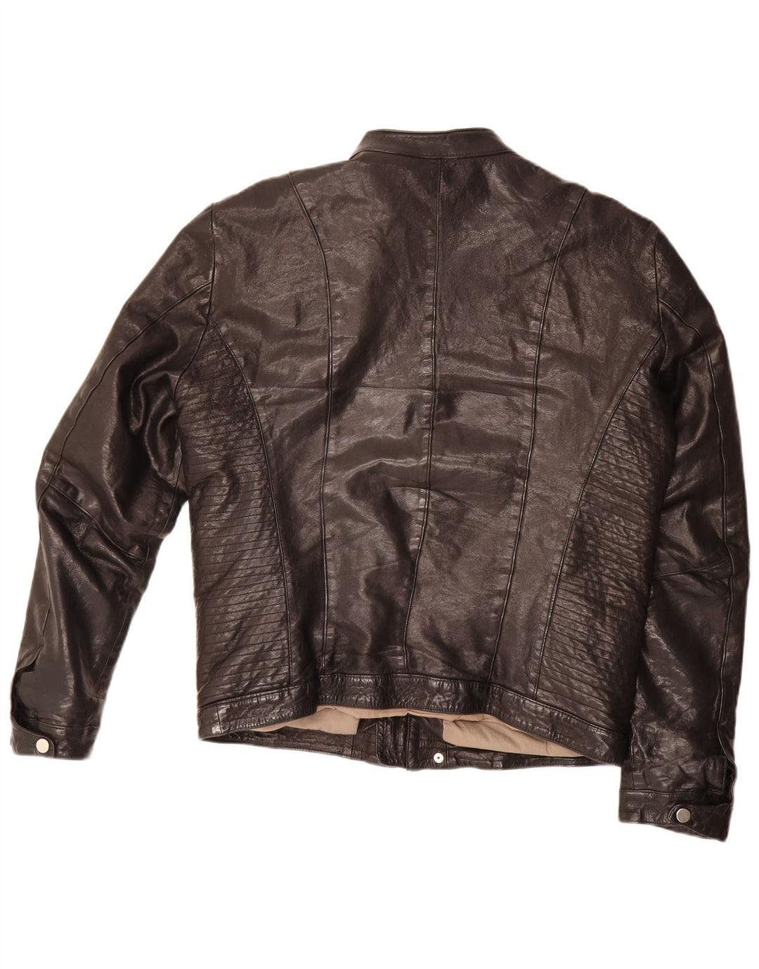 Jaqueta Masterpelle masculina de couro Racer Reino Unido 40 grande couro preto