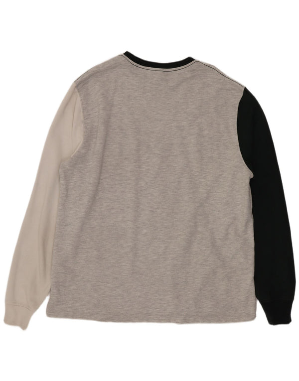 Zara Moletom Masculino Jumper XL Cinza Colorblock Algodão