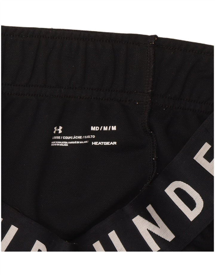 Shorts esportivos femininos Under Armour com padrão abstrato UK 12 médio preto