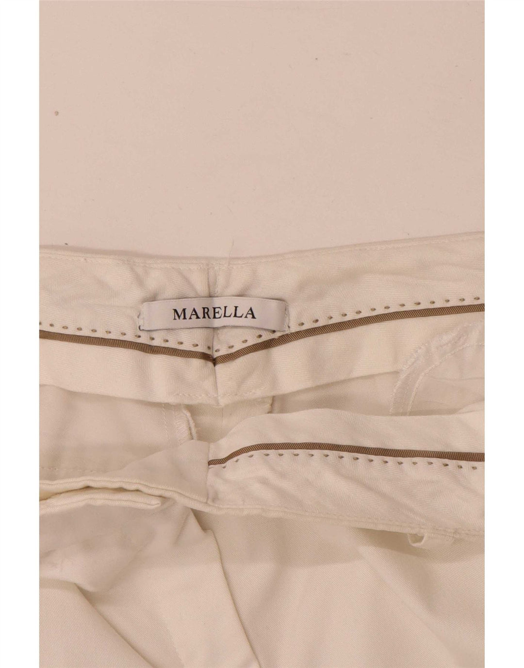 Calça feminina reta cortada Marella W28 L26 branca