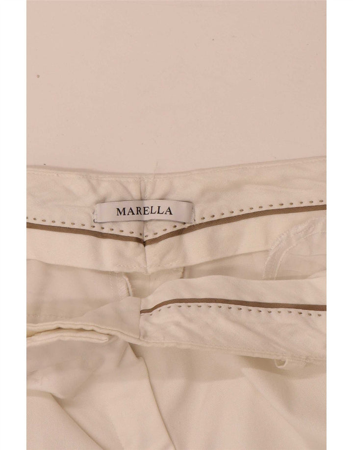 Calça feminina reta cortada Marella W28 L26 branca