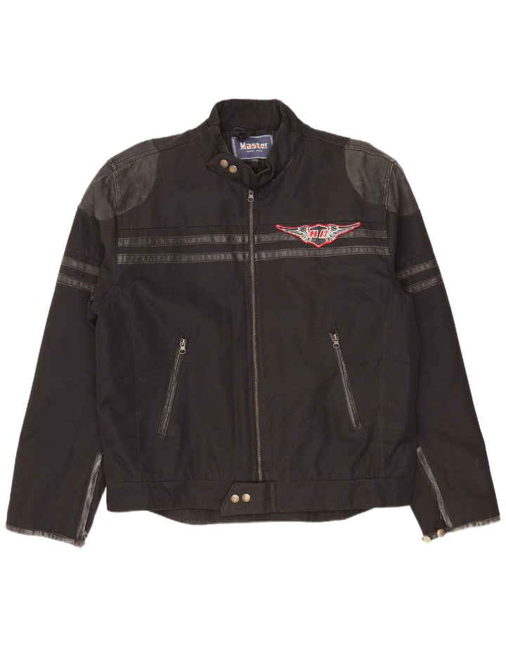 Jaqueta masculina Master Graphic Biker UK 40 grande nylon preto