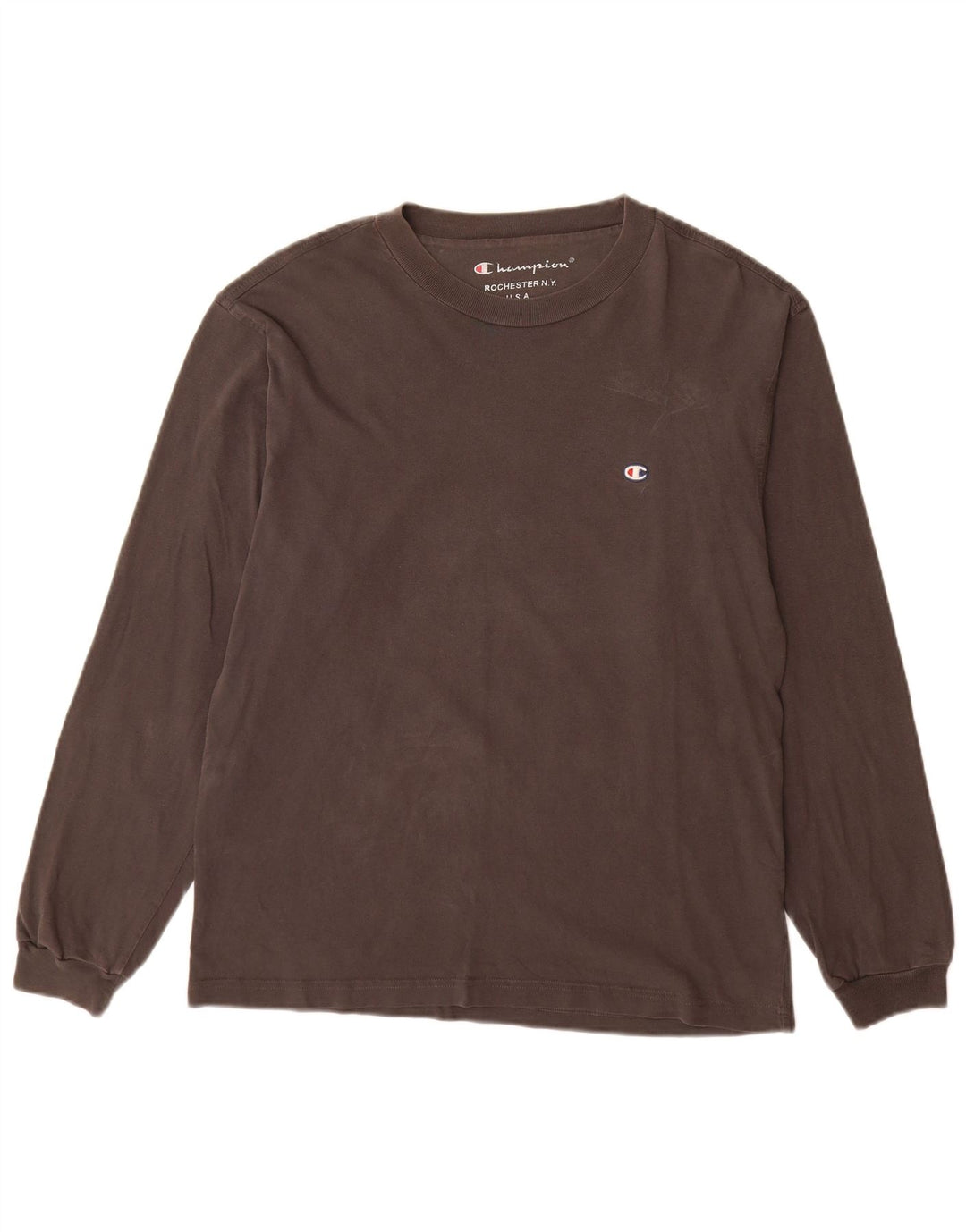 Champion Mens Top Manga Longa Pequena Cinza