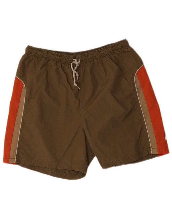 Shorts de natação masculino Lotto Reino Unido 40/42 grande cáqui colorblock nylon