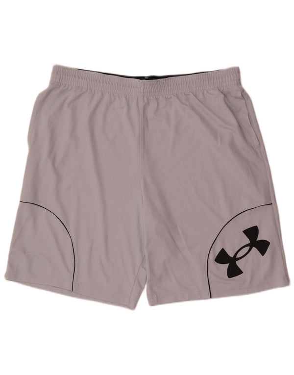 Shorts esportivos gráficos masculinos Under Armour 2XL poliéster cinza