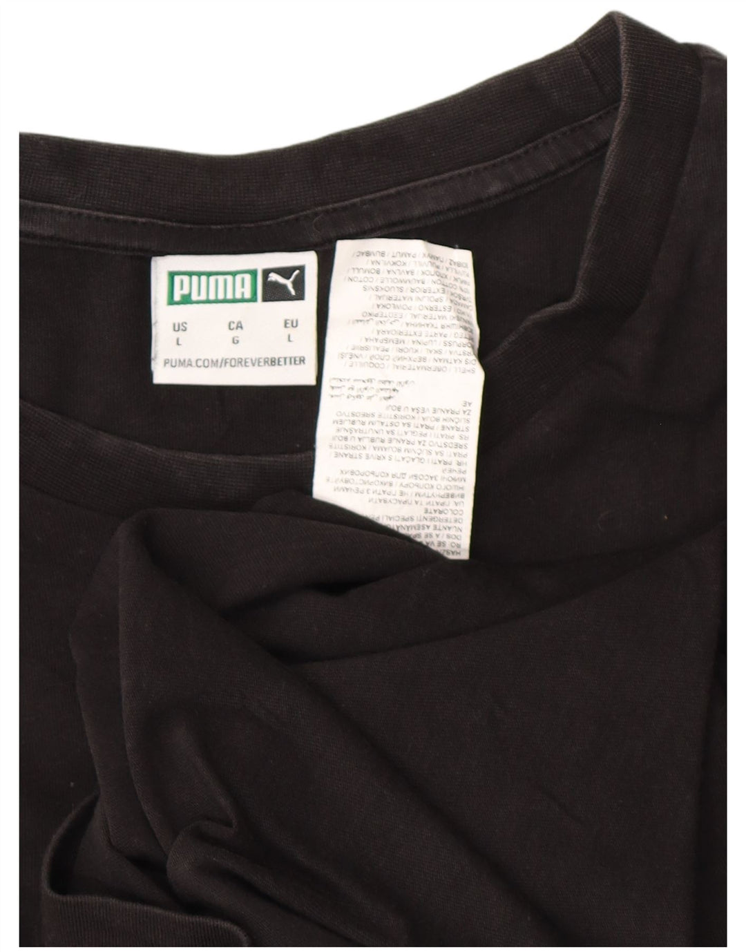 Puma Mens Graphic T-Shirt Top Grande Algodão Preto