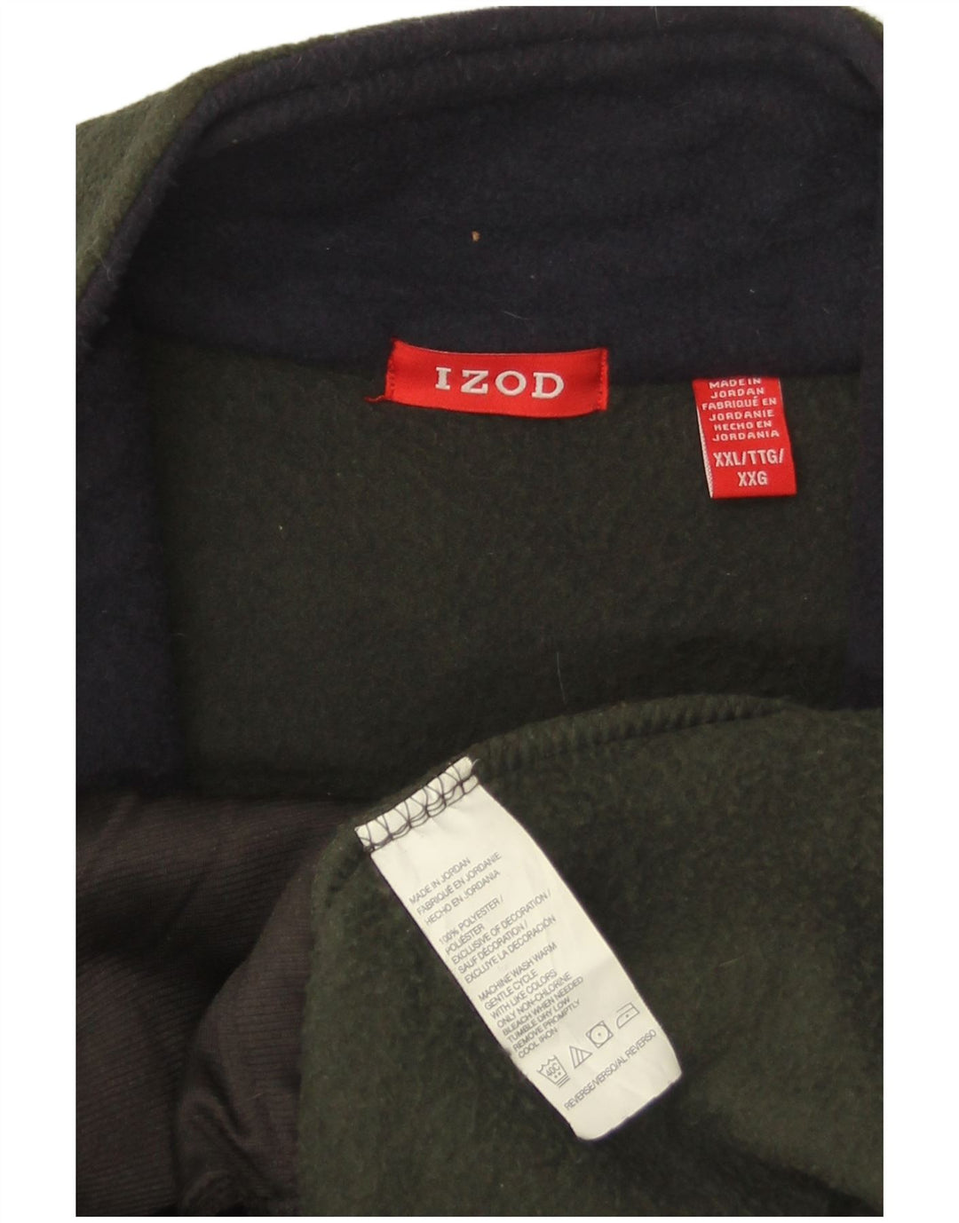 IZOD Mens Fleece Gilet UK 44 2XL Poliéster Cáqui