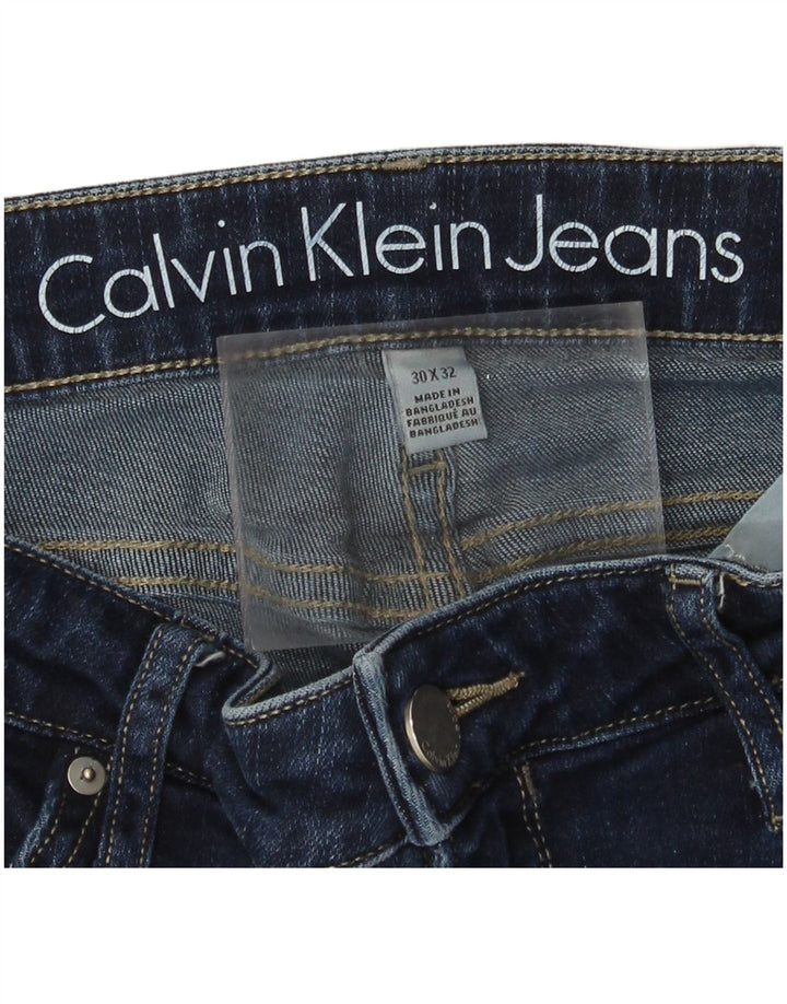 Calça jeans reta feminina Calvin Klein W30 L32 azul marinho
