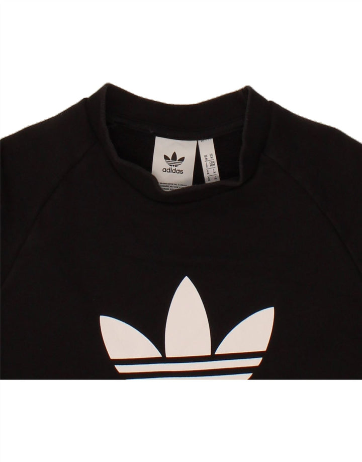 ADIDAS Mens Graphic Sweatshirt Jumper Medium Black Cotton Vintage Adidas and Second-Hand Adidas from Messina Hembry 