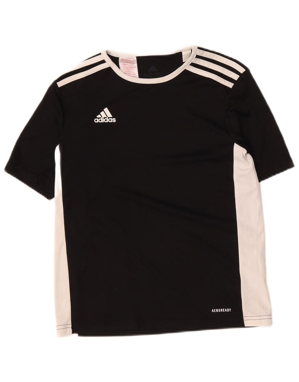 Camiseta Adidas Boys Aeroready Top 11-12 Anos Preto Colorblock Poliéster