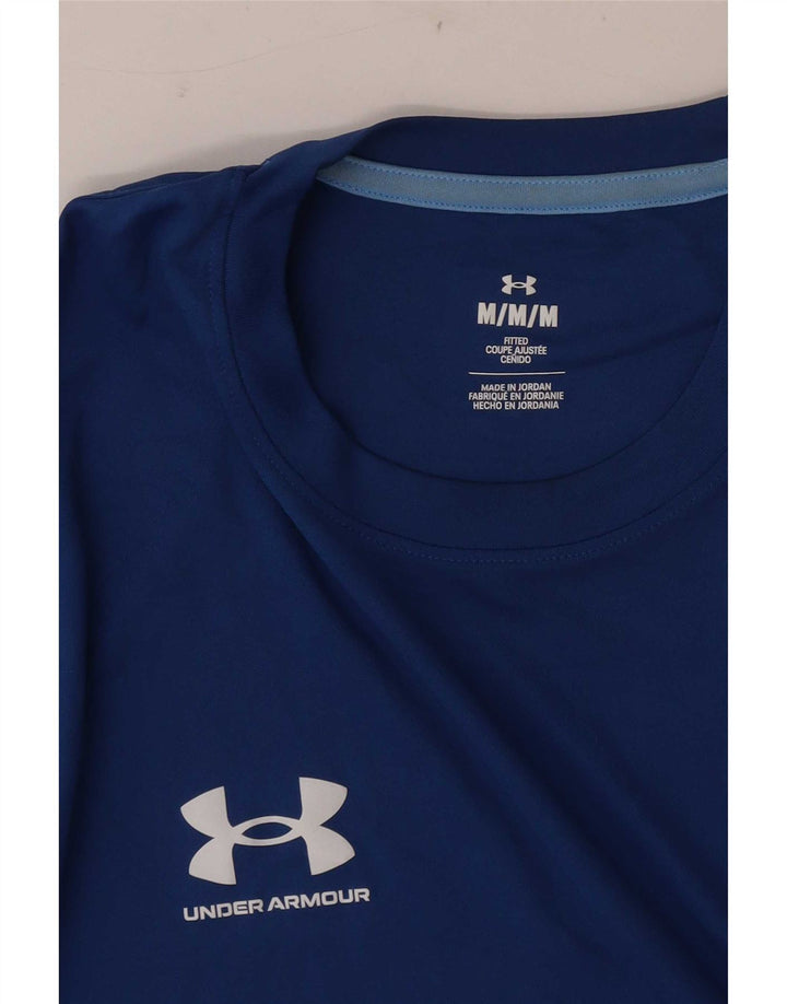 Camiseta masculina Under Armour Top médio azul colorblock