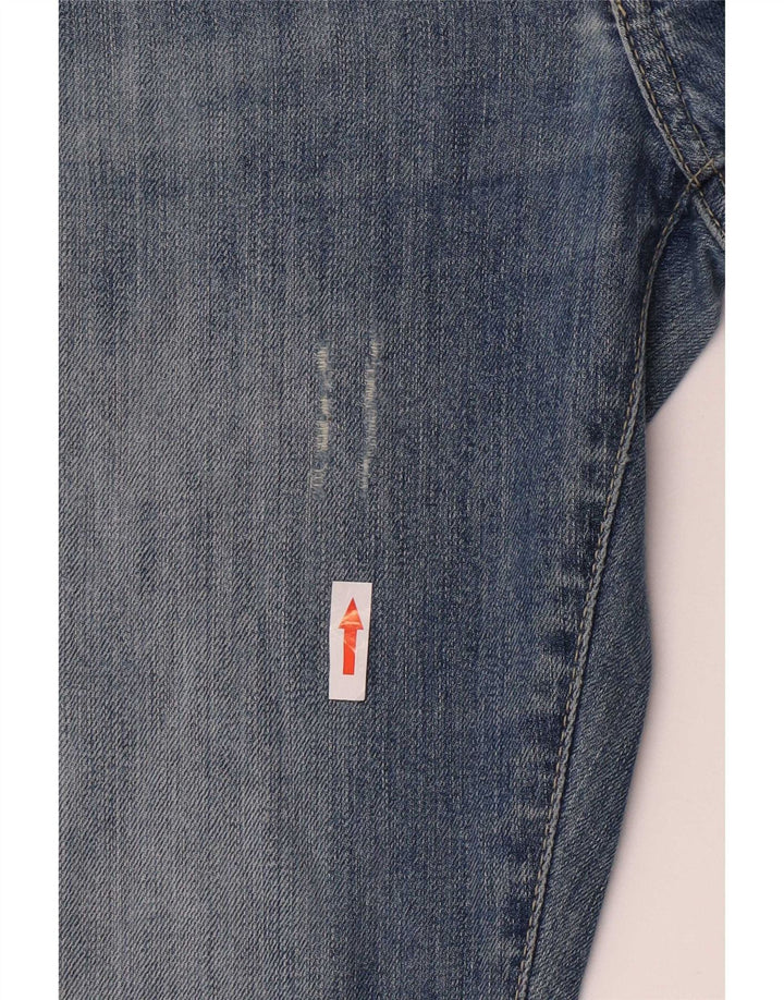 Calça jeans feminina Calvin Klein desgastada slim W32 L33 azul
