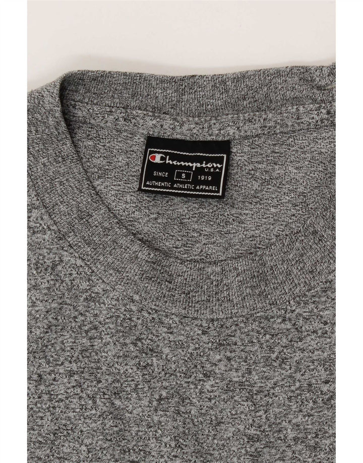 Camiseta masculina Champion pequena cinza manchada