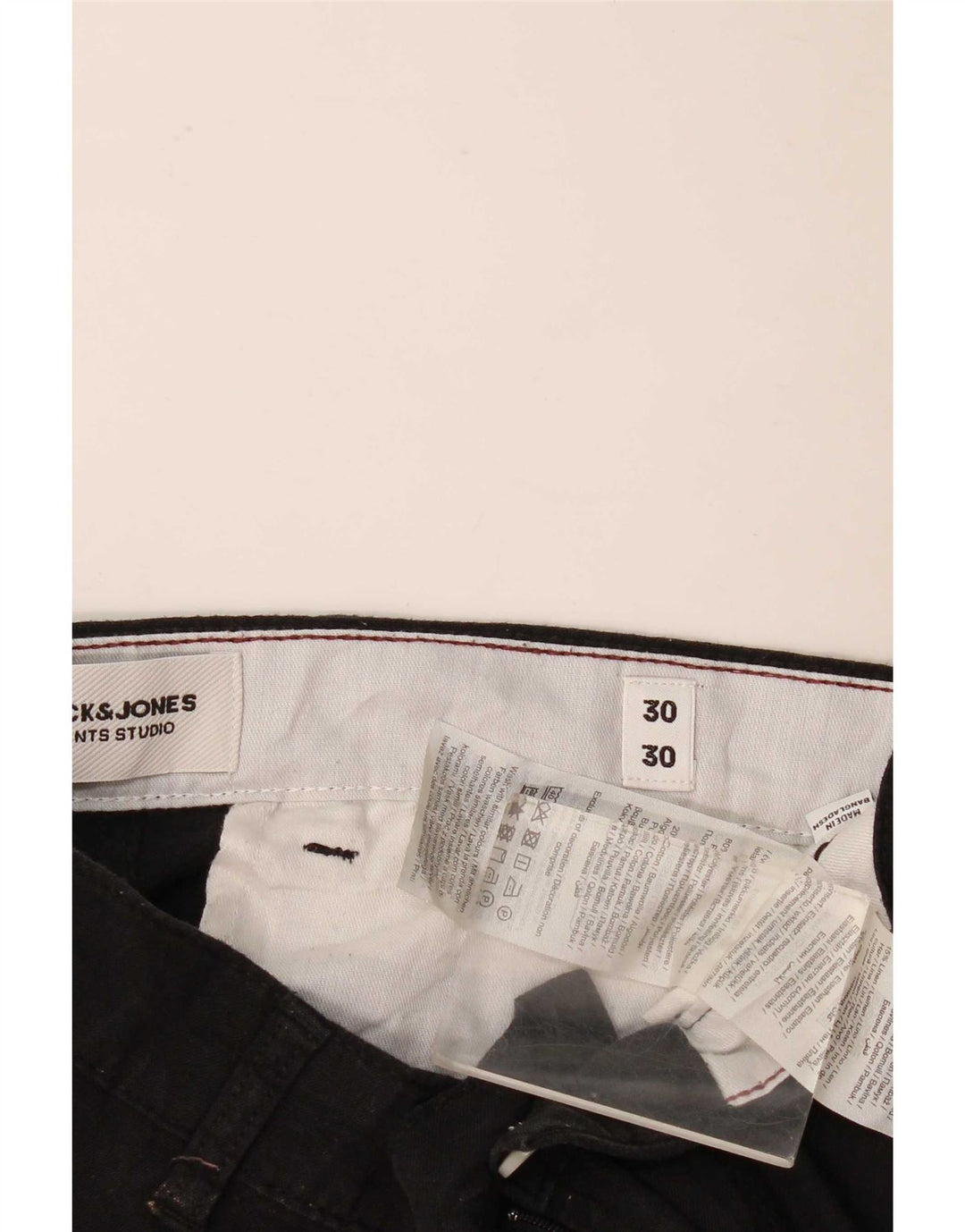 Calça Chino Masculina Slim Jack & Jones W30 L27 Poliéster Preto