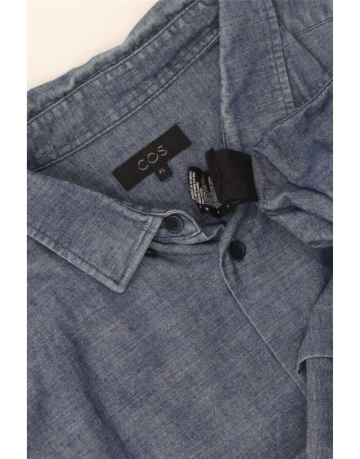 Camisa masculina Cos XL azul algodão