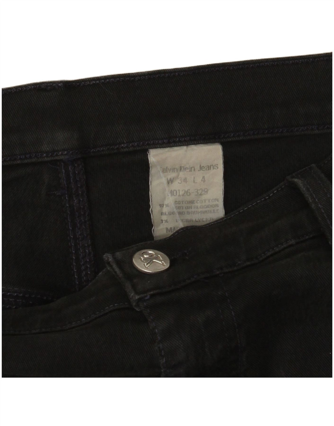Calvin Klein Jeans feminino jeans reto W34 L31 algodão preto